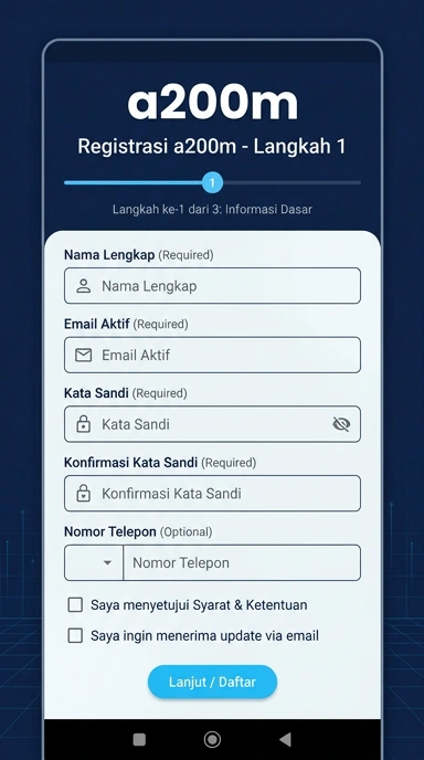 Cara Mudah Buat Akun a200m untuk Pengguna Android