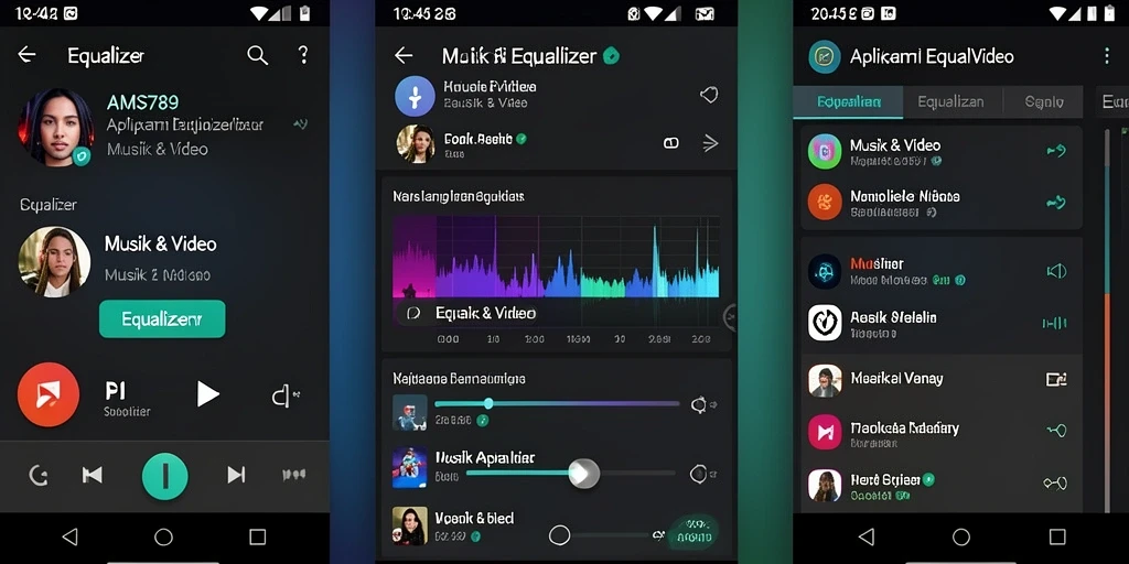 Screenshot utama AMS789 menampilkan antarmuka aplikasi Equalizer yang modern dan mudah digunakan.