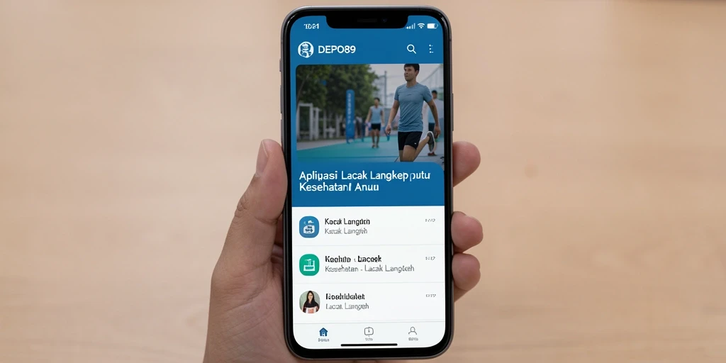 Tampilan antarmuka DEPO89 yang menarik dan fungsionalitas Lacak Langkah.