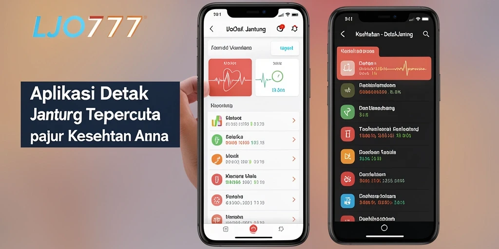 Screenshot utama LJO777 menampilkan antarmuka pemantauan detak jantung yang informatif.